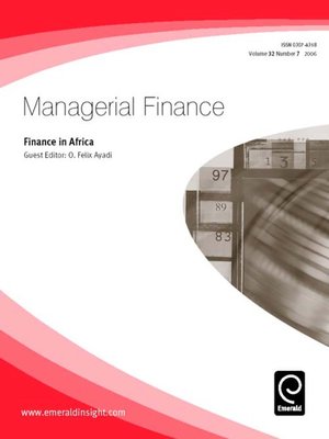 cover image of Managerial Finance, Volume 32, Issue 7